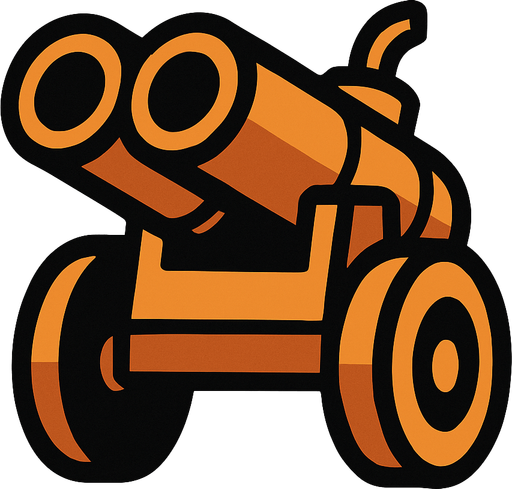 doble cañon.
In-Game asset.  2d.  High contrast.  No shadows
