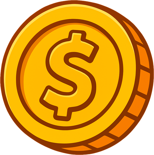 Coin.
In-Game asset.  2d.  High contrast.  No shadows