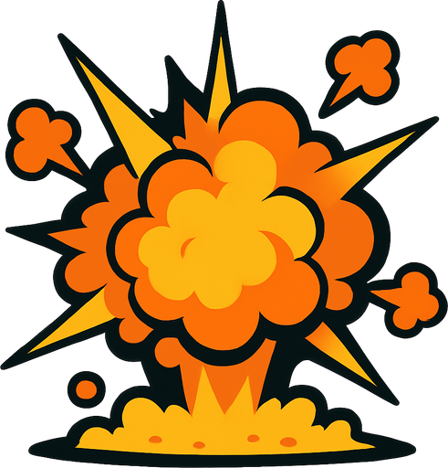 explosion effect.
In-Game asset.  2d.  High contrast.  No shadows