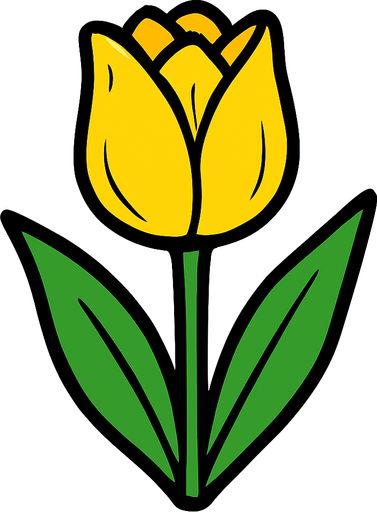 Yellow Tulip.
In-Game asset.  2d.  High contrast.  No shadows