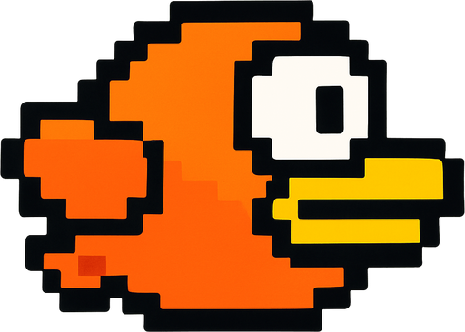 Bird flappy.
In-Game asset.  2d.  High contrast.  No shadows