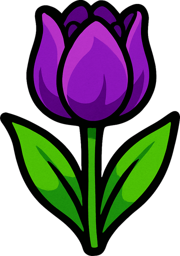 Purple tulip.
In-Game asset.  2d.  High contrast.  No shadows