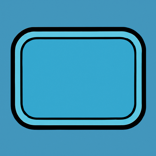 A sign with oval corners. Light blue.
In-Game asset.  2d.  High contrast.  No shadows