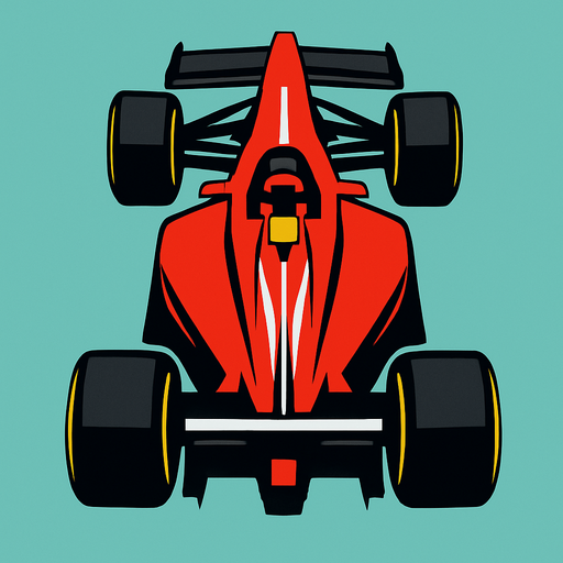 F1 from a bird's eye view.
In-Game asset.  High contrast.  No shadows