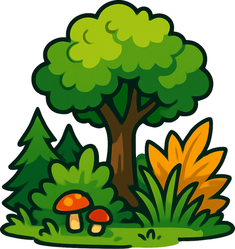 forestScenaryElement.
In-Game asset.  2d.  High contrast.  No shadows