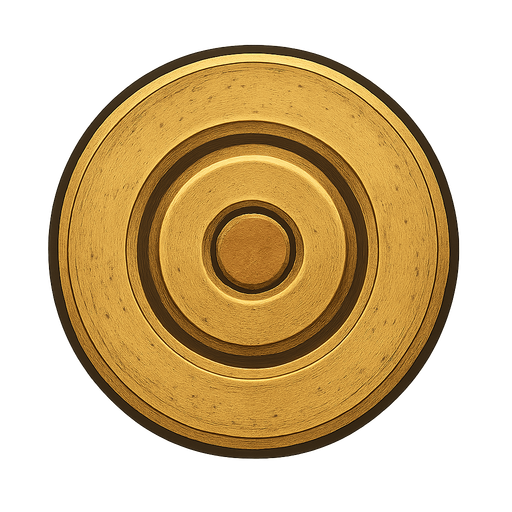 Revovler silahının bir mermi kovanı
. No background. Transparent background. Blank background. No shadows. 2d. In-Game asset. flat