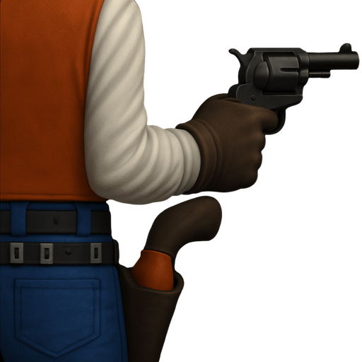 Make Sherrif point his gun ahead