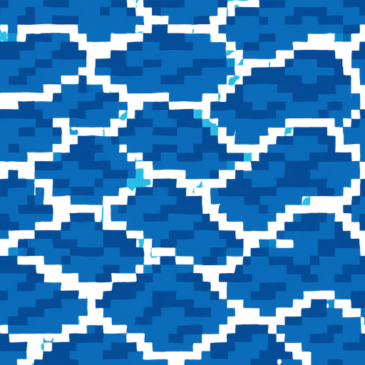 Make a 2d top-down flat image of pixelated water.
In-Game asset.  2d.  High contrast.  No shadows