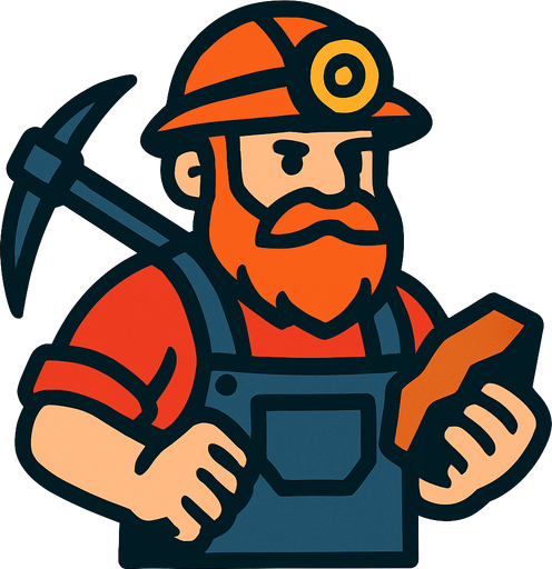 Madenci.
In-Game asset.  2d.  High contrast.  No shadows