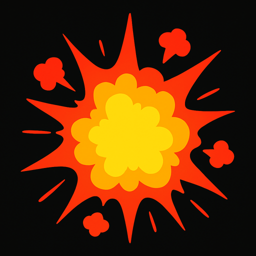 Explosion.
In-Game asset.  2d.  High contrast.  No shadows