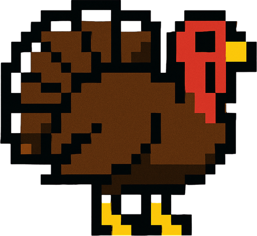 Turkey Pixel.
In-Game asset.  2d.  High contrast.  No shadows
