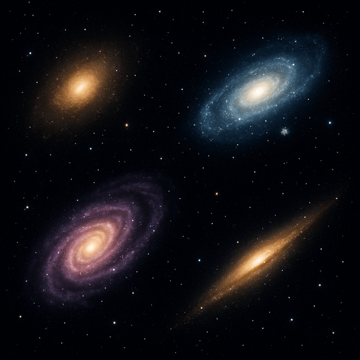 random galaxies realistic.
In-Game asset.  2d.  High contrast.  No shadows