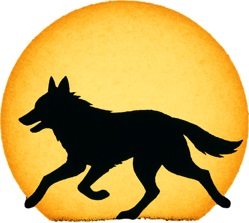 Silueta de perro corriendo