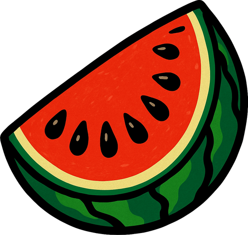 watermelon raw.
In-Game asset.  2d.  High contrast.  No shadows