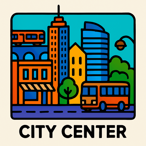 Citycenter.
In-Game asset.  2d.  High contrast.  No shadows
