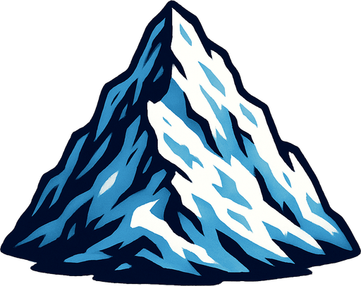 karlı büyük dağ..
In-Game asset.  2d.  High contrast.  No shadows