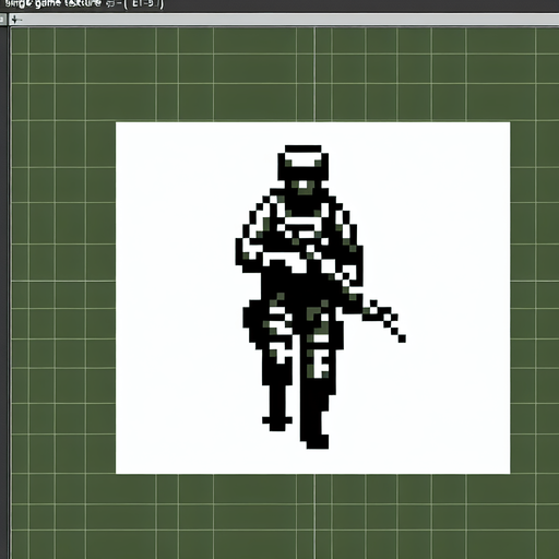 A single soldat walking downard in a 16 bit style Single Game Texture. In-Game asset. 2d. Blank background. High contrast. No shadows.