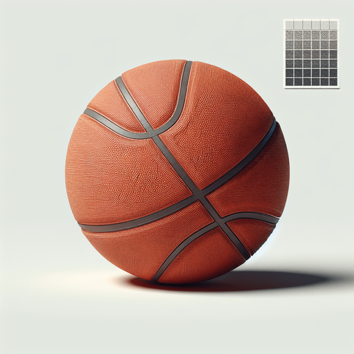 Basketball.
Single Game Texture. In-Game asset. 2d. Blank background. High contrast. No shadows.