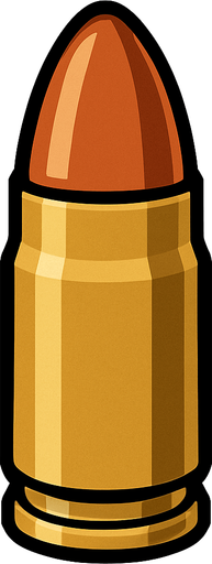 Gerçek mermiye benzeyen mermi yap.
In-Game asset.  2d.  High contrast.  No shadows