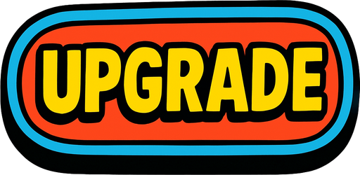 надпись upgrade как красивая кнопка
In-Game asset.  2d.  High contrast.  No shadows. comix