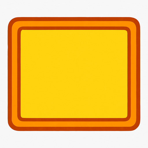 Hace un rectángulo amarillo con un borde naranja una.
In-Game asset.  2d.  High contrast.  No shadows