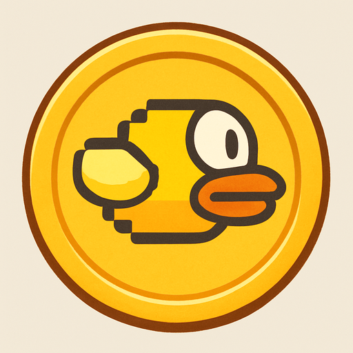 Flapy bird coin.
In-Game asset.  2d.  No shadows