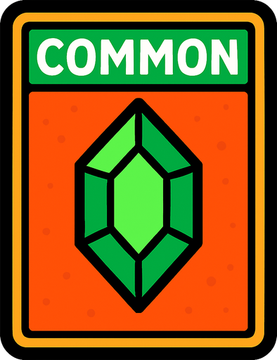 common card.
In-Game asset.  2d.  High contrast.  No shadows