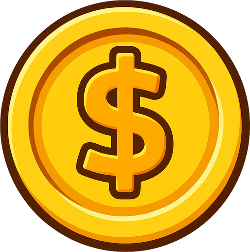Altın para yap.
In-Game asset.  2d.  High contrast.  No shadows
