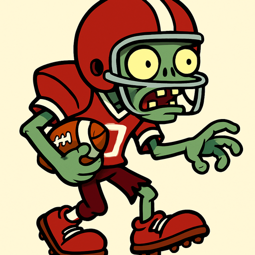 Football zombie.
In-Game asset.  2d.  High contrast.  No shadows