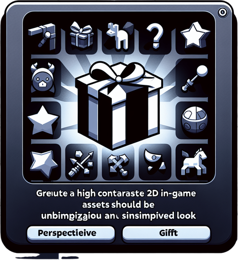gift.
Single Game Texture.  In-Game asset.  2d.  Blank background.  High contrast.  No shadows