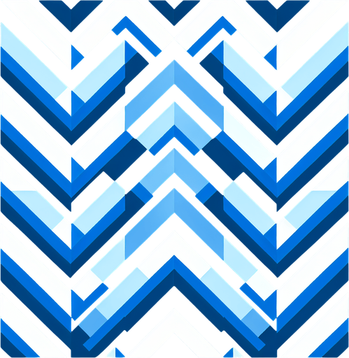 A sprite sheet of blue nested chevrons.
Single Game Texture. In-Game asset. 2d. Blank background. High contrast. No shadows.