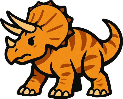 Triceratops.
In-Game asset.  2d.  High contrast.  No shadows