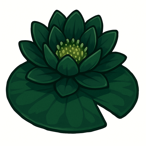 Dark green water lily.
In-Game asset.  No shadows