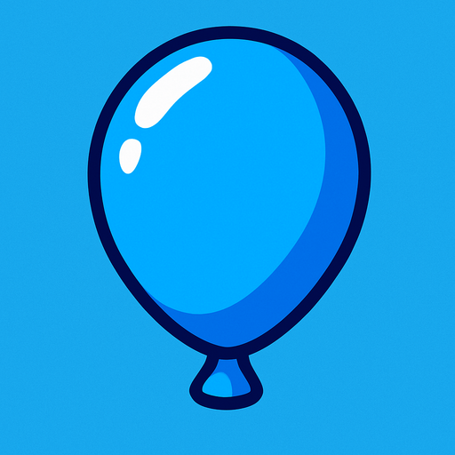 A blue balloon without the string..
In-Game asset.  2d.  High contrast.  No shadows