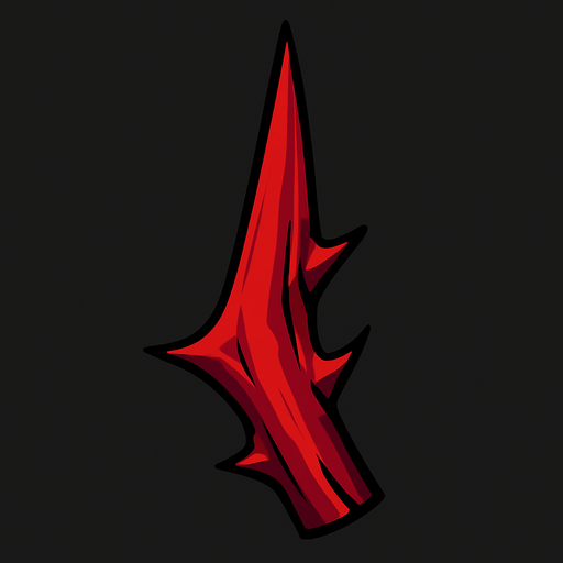 Red thorn pointed.
In-Game asset.  2d.  High contrast.  No shadows