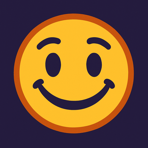 happy face.
In-Game asset.  2d.  High contrast.  No shadows. happy face