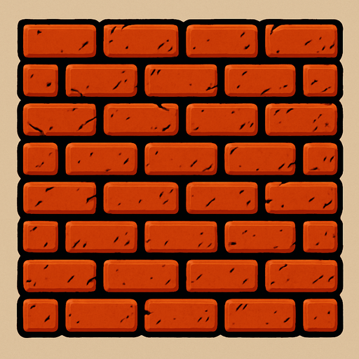 Pared de ladrillos.
In-Game asset.  2d.  High contrast.  No shadows