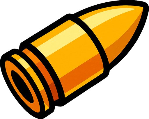 bullet.
In-Game asset.  2d.  High contrast.  No shadows