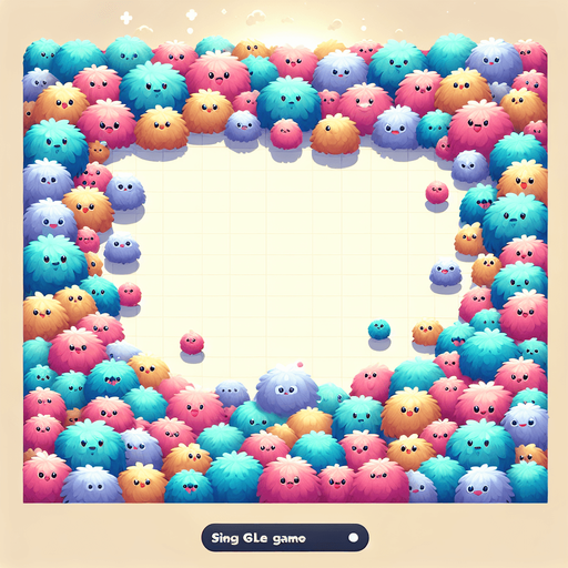Background for hyper casual puzzle game. a large area covered with thousands of tribble. a furry cuddly ball of fluff. multicouloured. startrek. little cartoon style faces on each of them. Pastel colors, flat shaded, vector art. Single Game Texture. In-Game asset. 2d. Blank background. High contrast. No shadows Single Game Texture. In-Game asset. 2d. Blank background. High contrast. No shadows.