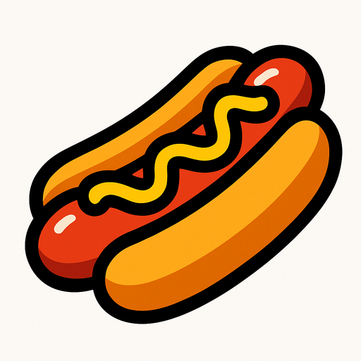 hotdog.
In-Game asset.  2d.  High contrast.  No shadows