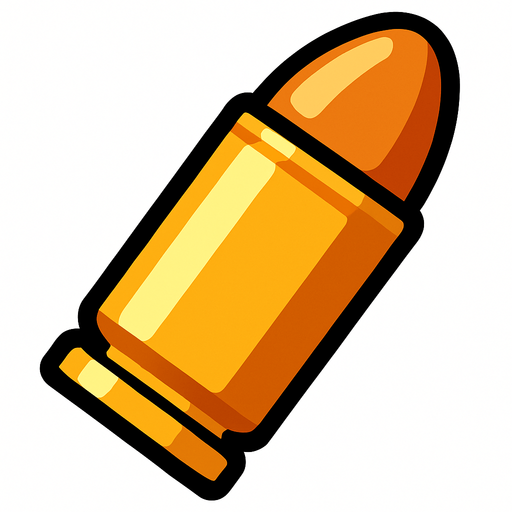 bullet.
In-Game asset.  2d.  High contrast.  No shadows