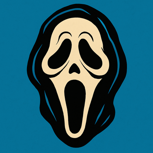 scream (horror movie) face.
In-Game asset.  2d.  High contrast.  No shadows