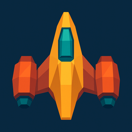 give me a low polly spaceship.
In-Game asset.  2d.  High contrast.  No shadows
