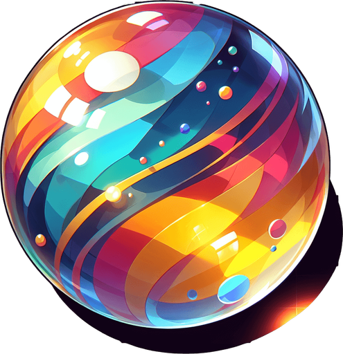 COLORED GLASS MARBLE.
Single Game Texture. In-Game asset. 2d. Blank background. High contrast. No shadows.