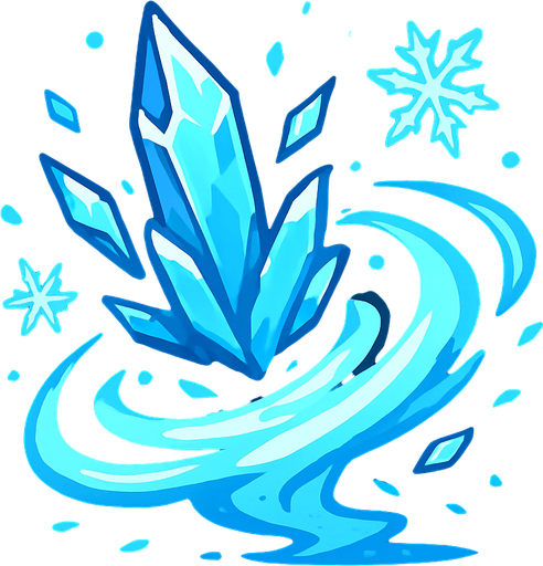 Ice magic effect.
In-Game asset.  2d.  High contrast.  No shadows