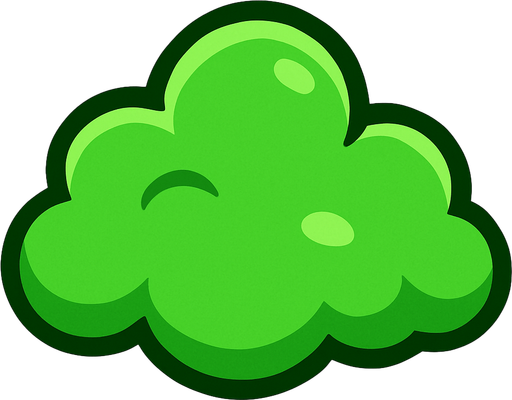 cloud green.
In-Game asset.  2d.  High contrast.  No shadows
