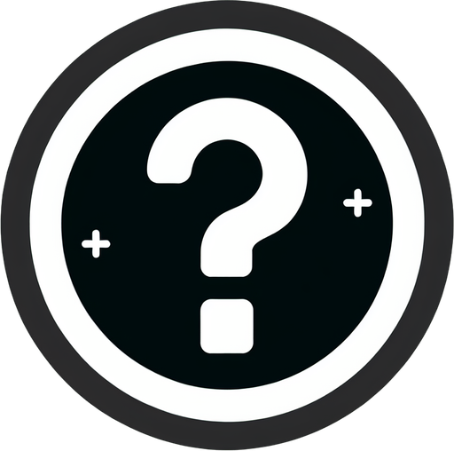 A round button with a question mark in sharp vector graphcis.
Single Game Texture. In-Game asset. 2d. Blank background. High contrast. No shadows.