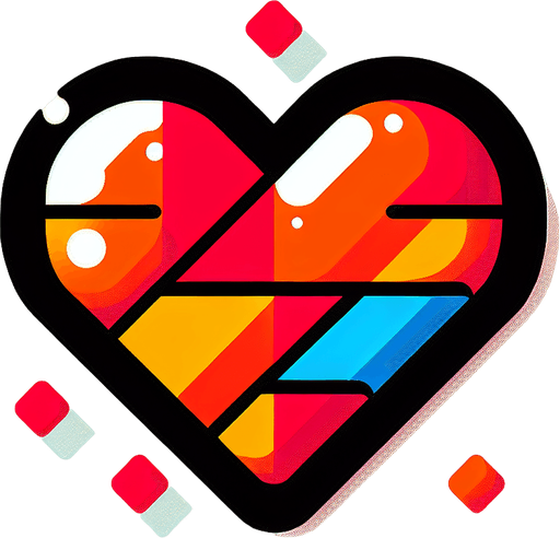 A heart.
Single Game Texture. In-Game asset. 2d. Blank background. High contrast. No shadows.