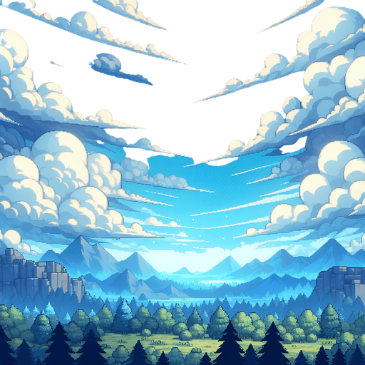 A beautiful blue sky background. 
Single Game Texture. In-Game asset. 2d. Blank background. High contrast. No shadows.