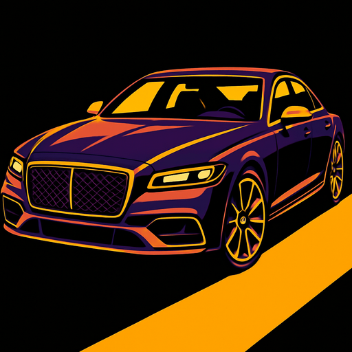 Luxury car.
In-Game asset.  2d.  High contrast.  No shadows
